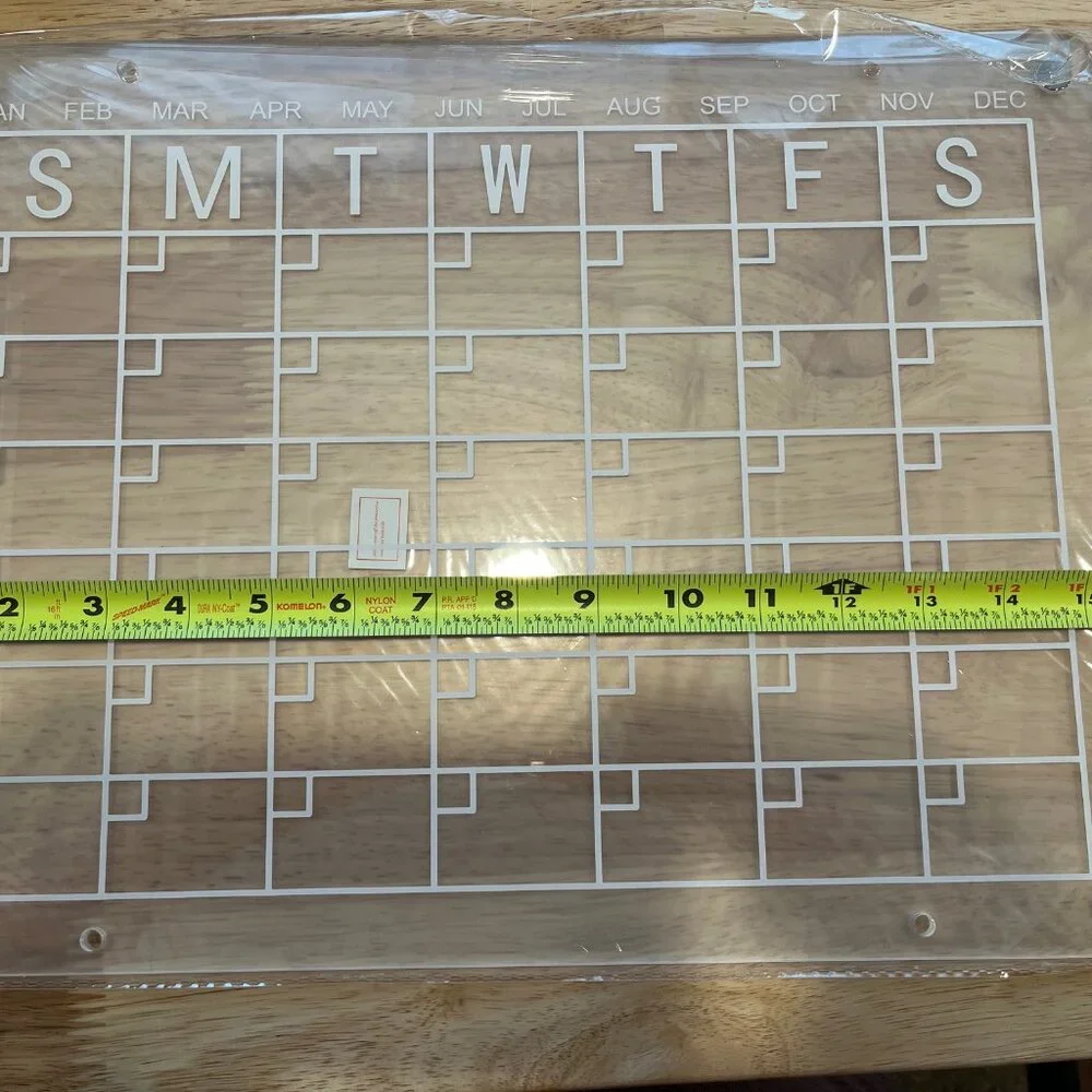 Clear Magnetic Acrylic Dry Erase Board - New w/ Markers & Eraser